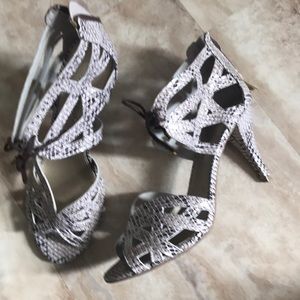 Christian Siriano Snake skin look sandals